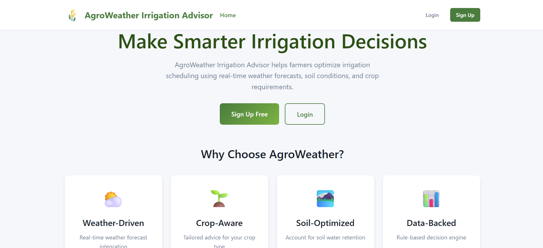 AgroWeather Irrigation Advisor